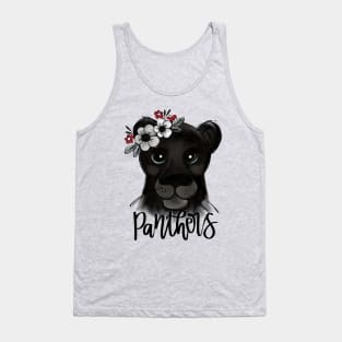 Panther with Floral Crown Tank Top